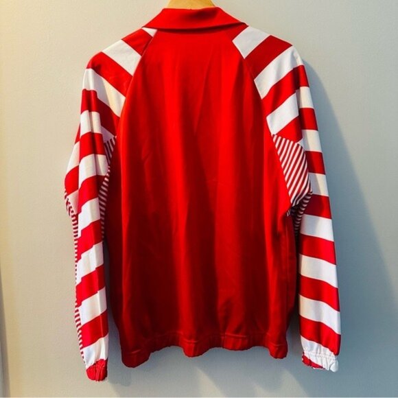 Vintage Red & White Striped Track Jacket Cospo Women’s Medium Oversized Dolman - Picture 4 of 11